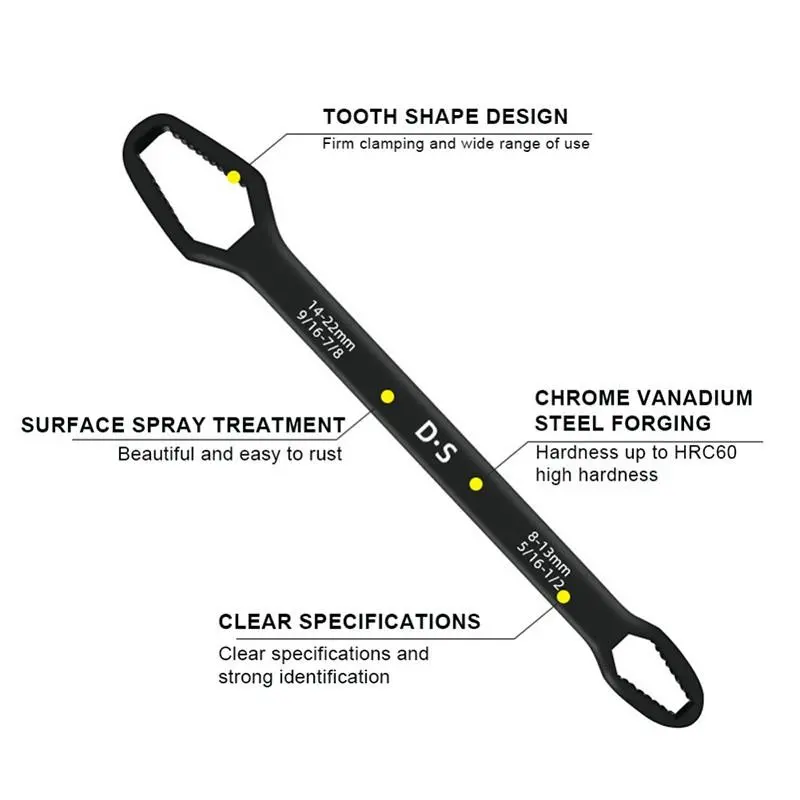 Universal Anahtarı Çift kafalı Çok Fonksiyonlu 6-22mm (4745)