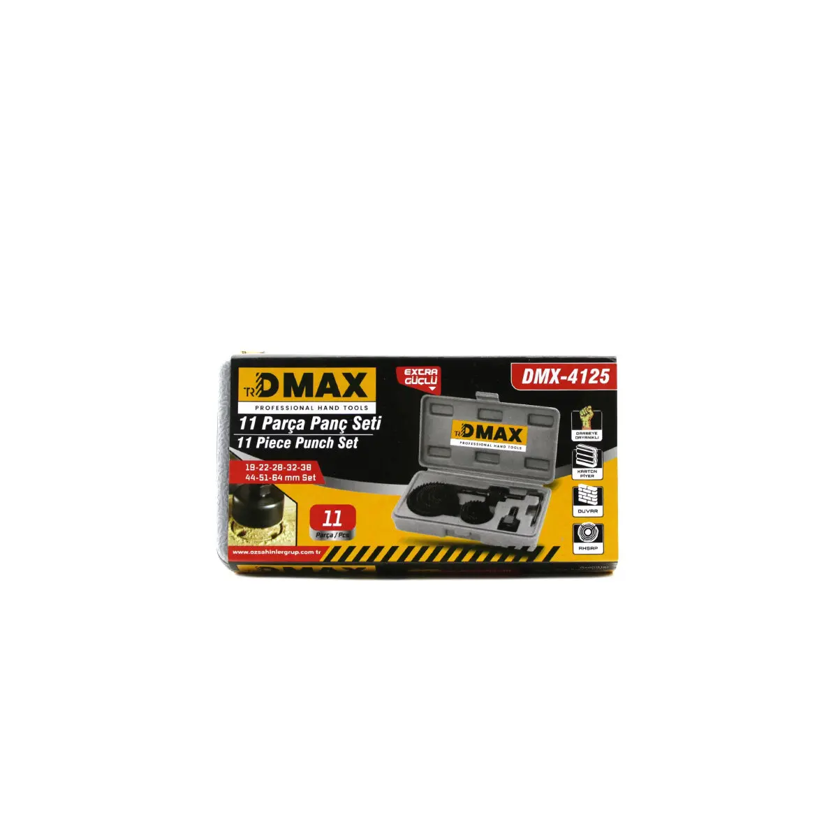 1İN1 BUAT AÇMA PANÇ SETİ METAL - AHŞAP - PVC - ALÇIPAN - PLS. 19-22-29-32-38-44-51-64MM (4745)-5