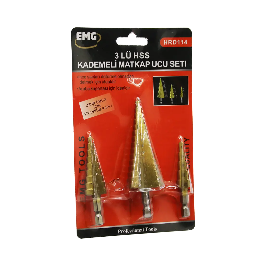 3 PARÇA  HSS KADEMELİ MATKAP UCU SET (4745)