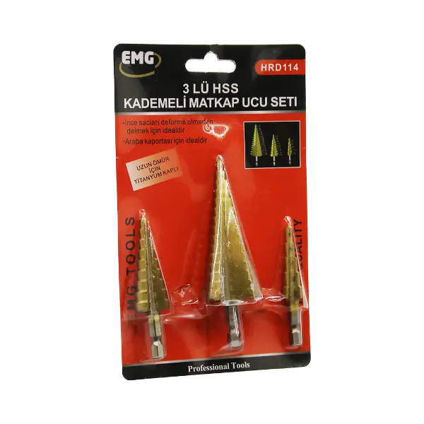 3 PARÇA HSS KADEMELİ MATKAP UCU SET (4745)