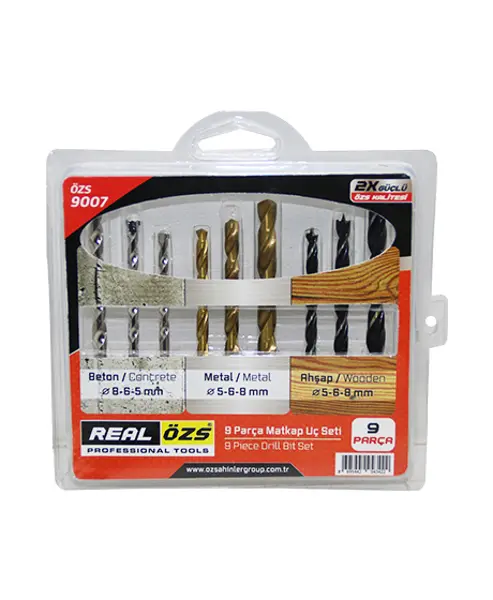 9 PARÇA MATKAP UCU SETİ BETON - METAL - AHŞAP - 5-6-8MM (4745)