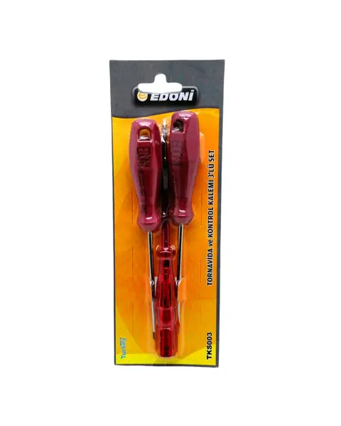 3  PARÇA  SET TORNAVİDA YILDIZ - DÜZ - KONTROL KALEMİ (4745)