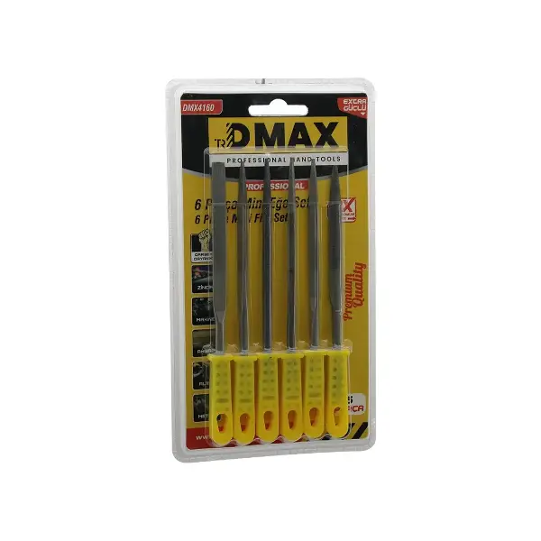 6PCS MİNİ ÇELİK EĞE SETİ DÜZ - YUVARLAK - YARI DAİRESEL - KARE - ÜÇGEN (4745)