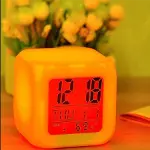 Led Dijital Renkli Masa Saati Alarm Termometre Tarih Masaüstü Saat (4745)-2