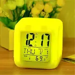 Led Dijital Renkli Masa Saati Alarm Termometre Tarih Masaüstü Saat (4745)-3