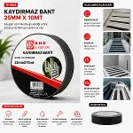 25MM X 10MT KAYDIRMAZ SİYAH BANT (4745)-2