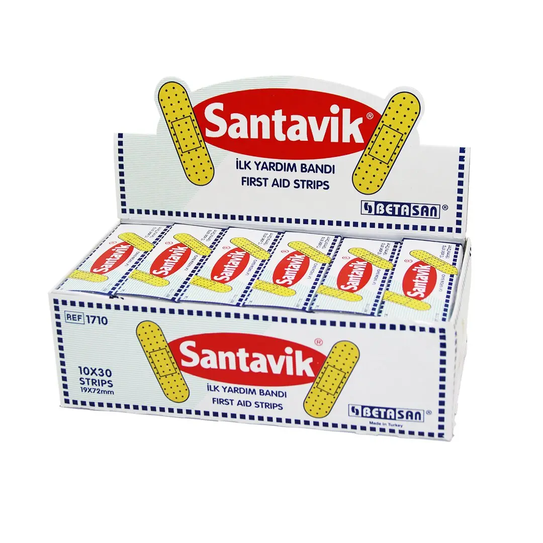 SANTAVİK 10 x 30 YARA BANTI = 1 KUTU İÇİNDE 300 ADET YARA BANDI VARDIR (4745)