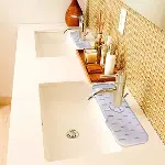 Lavabo İçin Silikon Esnek Mat Musluk Sapı Damlama Tutucu Raf Mutfak Tezgahı Sıçrama Koruma (4745)-2
