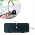 Lavabo İçin Silikon Esnek Mat Musluk Sapı Damlama Tutucu Raf Mutfak Tezgahı Sıçrama Koruma (4745)-4