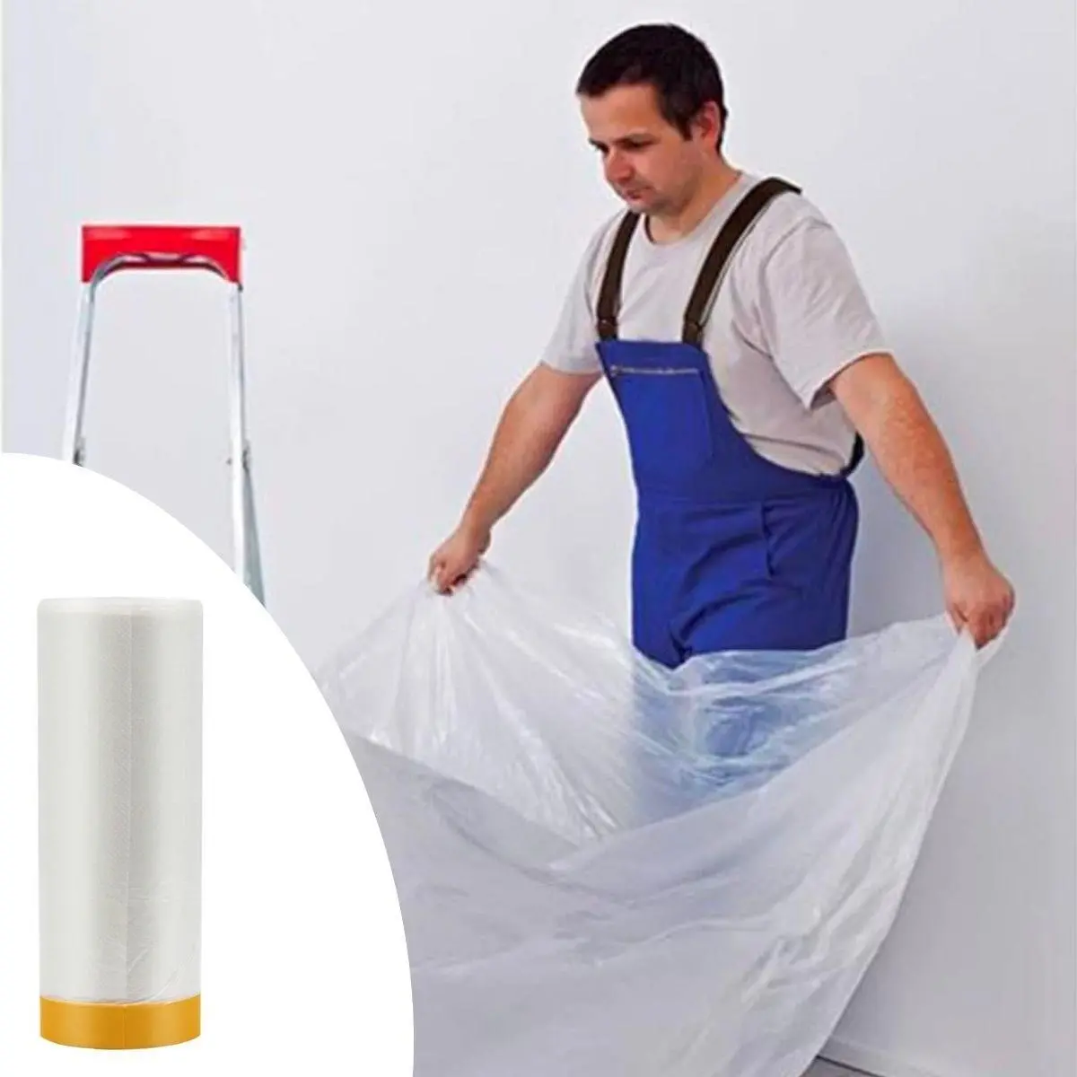 Boya Badana Eşya Koruma Hışır Örtüsü 280cm x 15 mt  Yapışkanlı Hışır Örtü (4745)