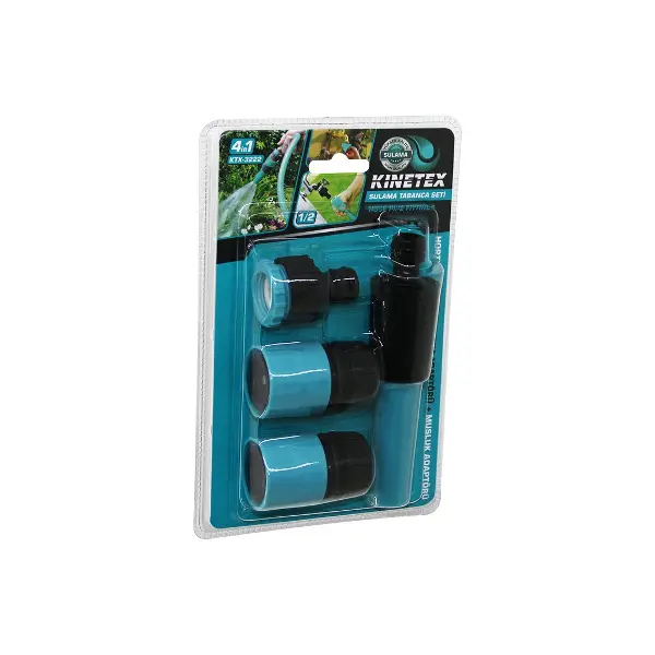 4IN1 - 1/2 SULAMA TABANCA BAĞLANTI APARATI SETİ HORTUM LENS - HORTUM - MUSLUK ADAPTÖR (4745)