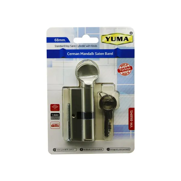 CERMAN MANDALLI SATEN BAREL KİLİT 68MM YM-B68MS (4745)