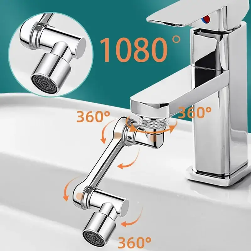 1080 Derece Dönebilen Mutfak ve Lavabo Bataryası Akrobat Musluk Ucu (4745)
