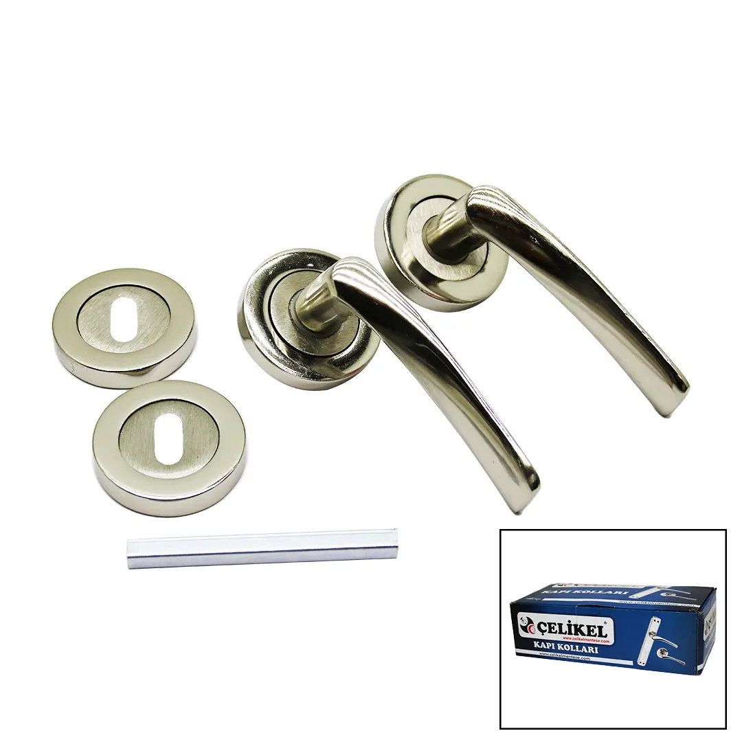 ÇELİKEL-07 AMERİKAN ODA KAPI KOLU NİKEL SATEN (4745)