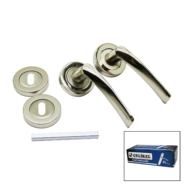 ÇELİKEL-07 AMERİKAN ODA KAPI KOLU NİKEL SATEN (4745)