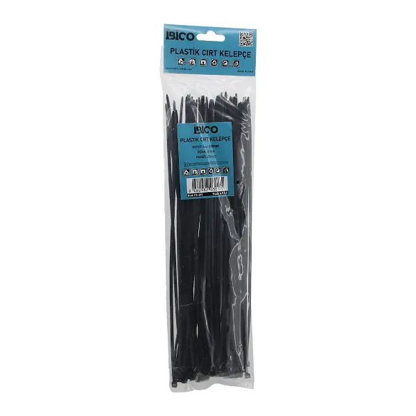 SİYAH 3.6X300MM PLASTİK CIRT KELEPÇE 100PCS (4745)