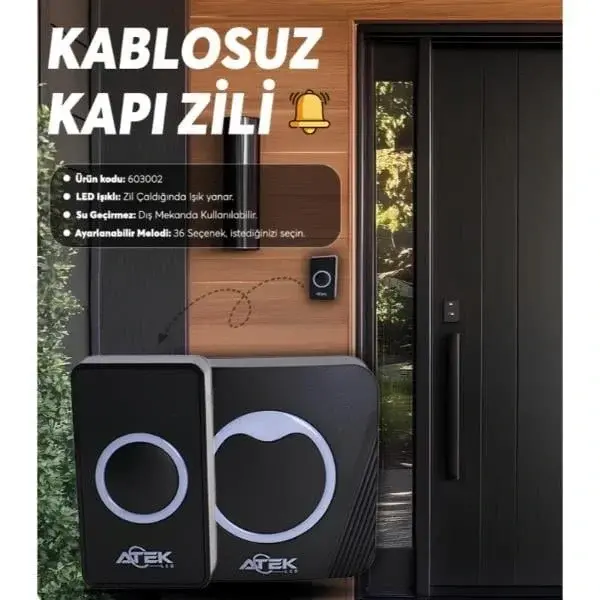 Kablosuz Su Geçirmez Kapı Zili (4745)