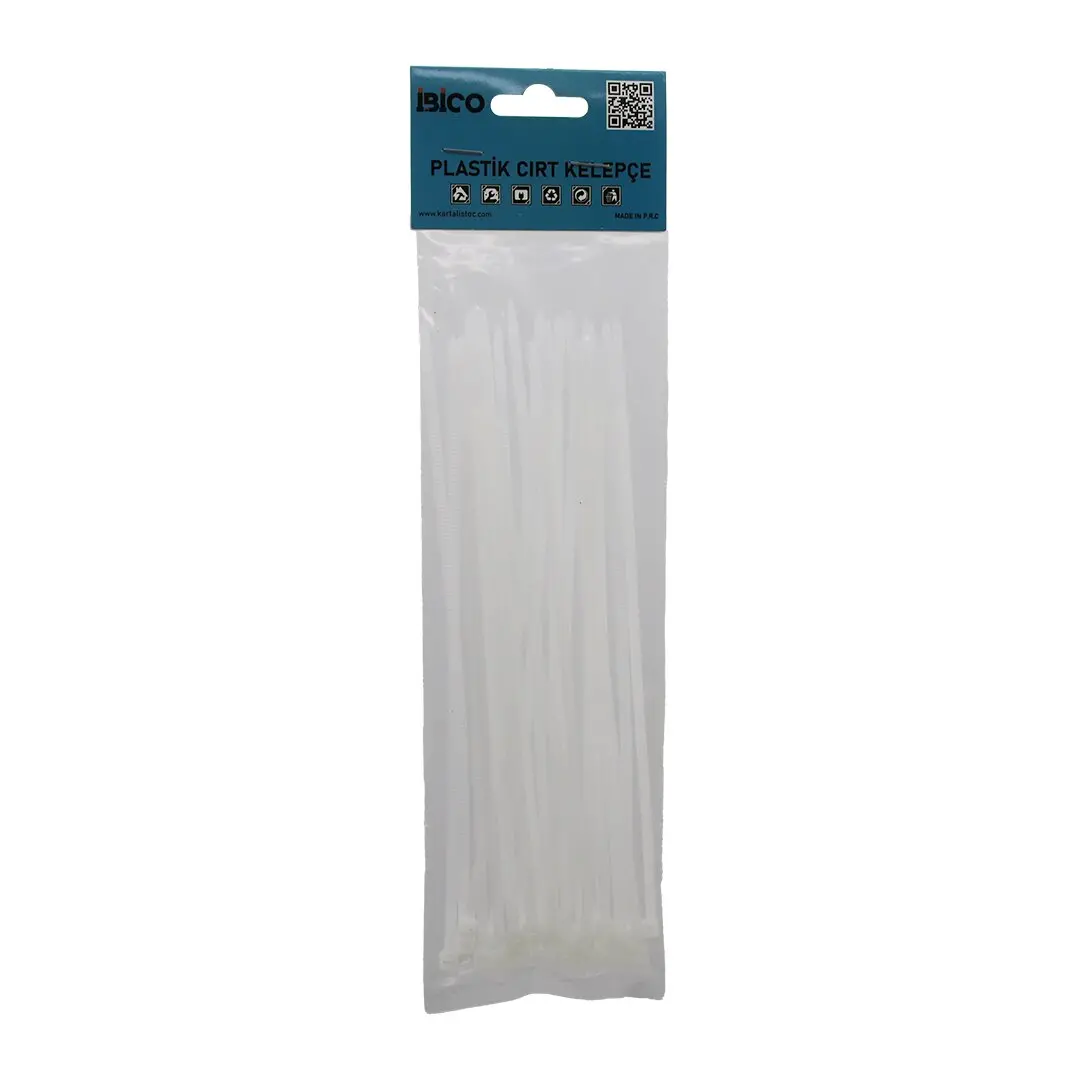 25PCS   BEYAZ   3.6X200MM  PLASTİK CIRT KELEPÇE (4745)
