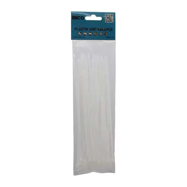25PCS BEYAZ 3.6X200MM PLASTİK CIRT KELEPÇE (4745)