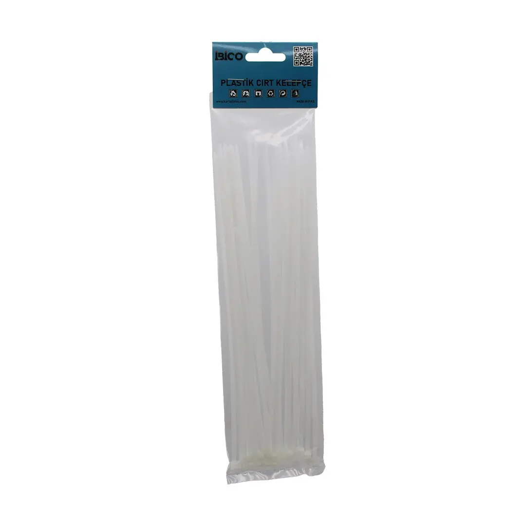 25PCS   BEYAZ   3.6X250MM  PLASTİK CIRT KELEPÇE (4745)