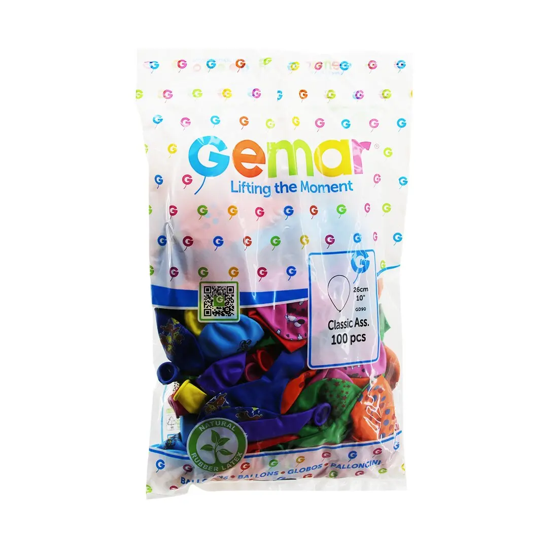 10 İNÇ - 26CM KARIŞIK RENKLİ BASKILI  BALON (4745)