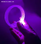 Mor Led Işıklı Baskı Yapılabilen Pilli Bileklik Bilezik 1,5 cm Genişlik (4745)-1