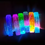 Mor Led Işıklı Baskı Yapılabilen Pilli Bileklik Bilezik 1,5 cm Genişlik (4745)-2
