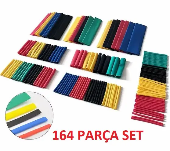 164 Parça Set Isıyla Daralan Makaron Kablo Koruyucu Kılıf (4745)