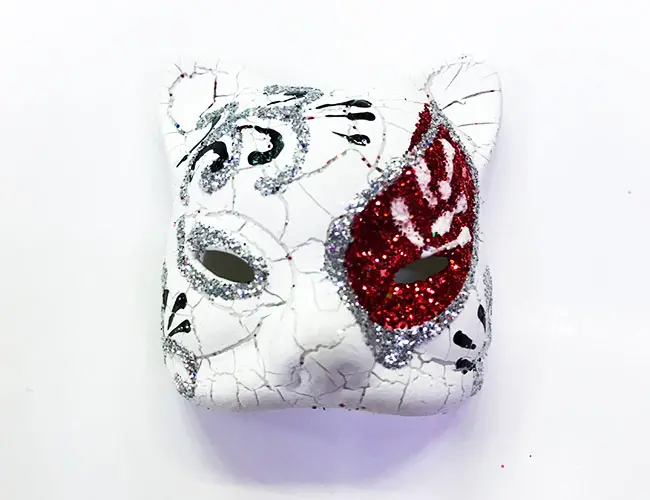 Kırmızı Renk İşlemeli Seramik Malzemeden İmal Venedik Kedi Model Magnet (4745)