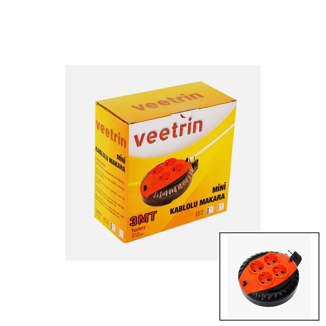 3MT MİNİ MAKARALI UZATMA KABLO 3X1.5MM (4745)