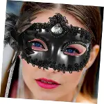 Siyah Işıltılı Tutmalı Fotoğraf Çekimi Maskesi 18x29 cm (4745)-2