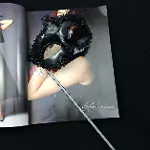 Siyah Işıltılı Tutmalı Fotoğraf Çekimi Maskesi 18x29 cm (4745)-3