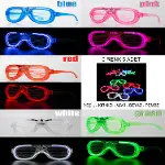 Glow Model Led Işıklı Parti Gözlüğü 3 Modlu 5 Renk 5 Adet (4745)-1
