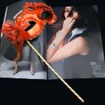 Kırmızı Işıltılı Tutmalı Fotoğraf Çekimi Maskesi 18x29 cm (4745)-4