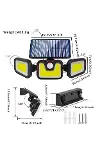 Üçlü Solar Led Projektör – Beyaz Işık – Sensörlü Dış Mekân Aydınlatma (4745)-1