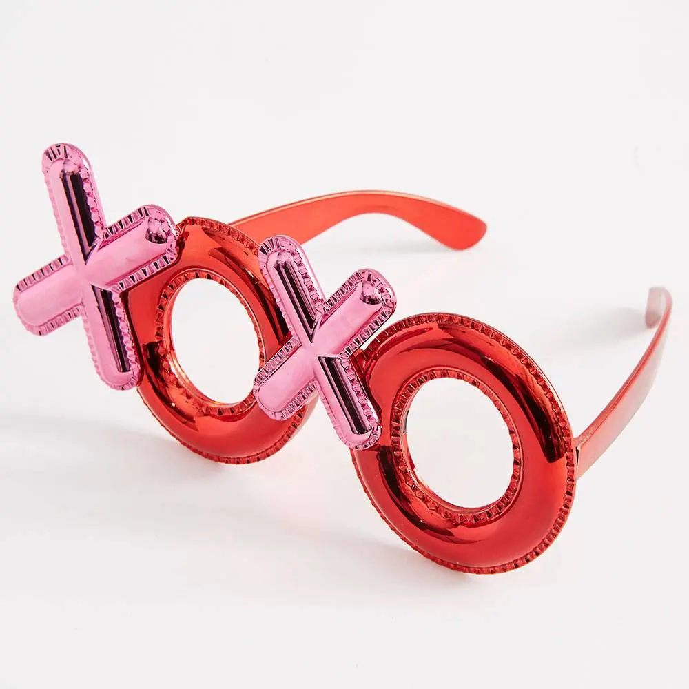 Kırmızı Renk Xoxo Yazılı Parti Gözlüğü 17x7 cm (4745)