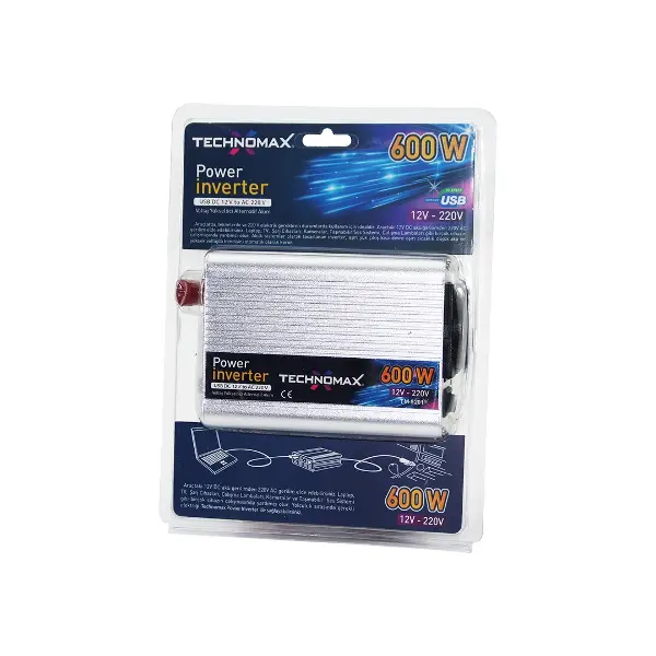 POWER İNVERTER GÜÇ ÇEVİRİCİ 600W 12V-220V DC-DOĞRU AKIMI--AC-ALTERNATİF AKIMA ÇEVİRİR TM-9201 (4745)