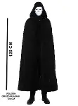 Siyah Kapüşonlu 120 cm Pelerin ve Beyaz Boyanabilir Tam Yüz Maske (4745)-1