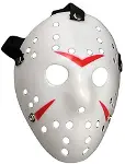 Beyaz Renk Kırmızı Çizgili Tam Yüz Hokey Jason Maskesi Hannibal Maskesi (4745)-4