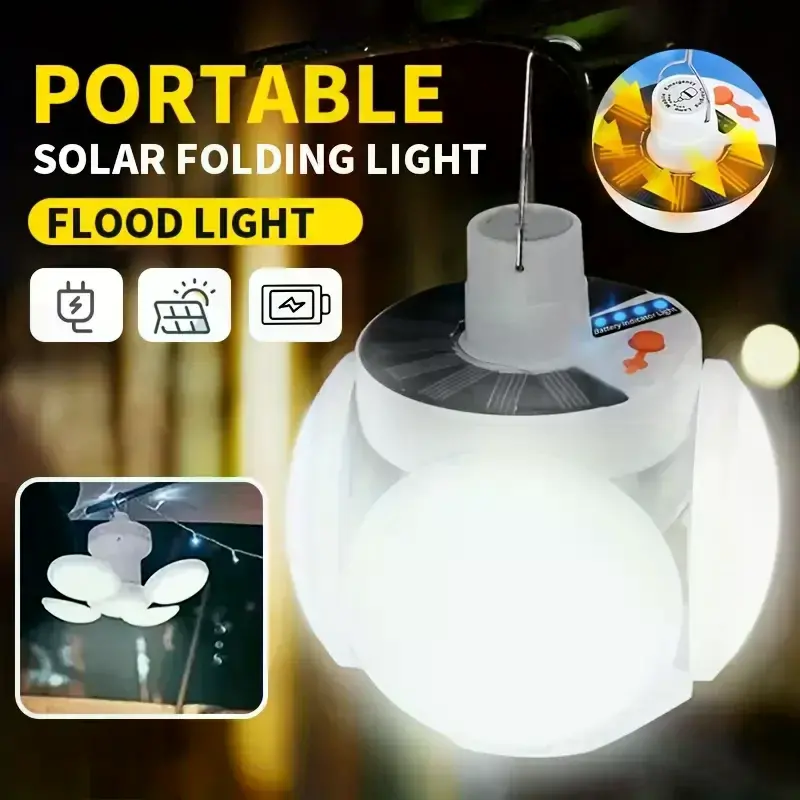 Solar Güneş Enerji Ve Usb Sarjlı 5 Kanatlı Led Lamba (4745)