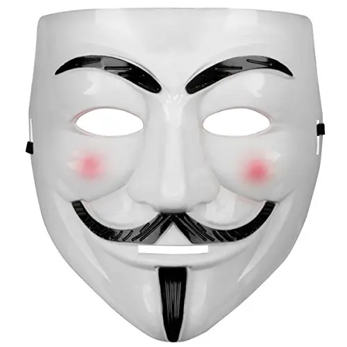 Beyaz Renk Pembe Yanaklı İthal V For Vendetta Maskesi (4745)