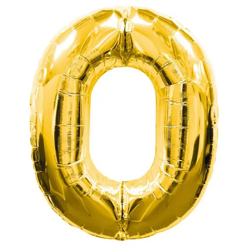 0 Rakamlı Folyo Balon Gold Renk 40 inç (4745)