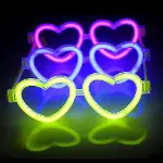 Glow Kalpli Fosforlu Gözlük 6’lı Renkli Set – Neon Parti (4745)-1