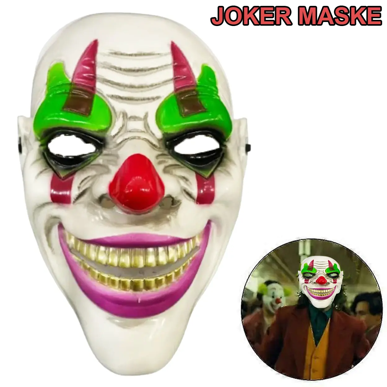 Delirten Gülüş Psikopat Palyaço Temalı Joker Maskesi (4745)