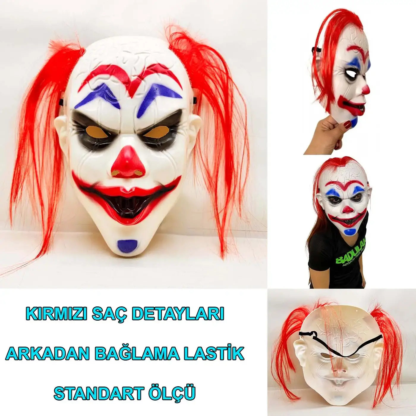 Kızıl Saçlı Joker Palyaço Maskesi (4745)