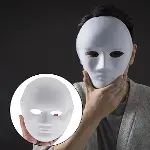 Beyaz Renk Boyanabilir Anonim Tam Yüz Cosplay Maske 24x18 cm (4745)-1