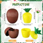 Ananas &amp;amp;amp; Hindistan Cevizi Tasarımlı Pipetli Bardak Seti (6 Adet) (4745)-2