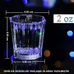 Renkli Led Parlayan Fiber Optik Glow Işıklı Bardak 5,5 x 5,5 cm (4745)-5