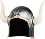 Mega Boynuzlu Viking Ivar Kaskı Eskitilmiş Desen Gümüş Renk (4745)-2
