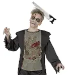 Kafaya Saplanmış Halloween Kanlı Testere Şaka Tacı (4745)-4
